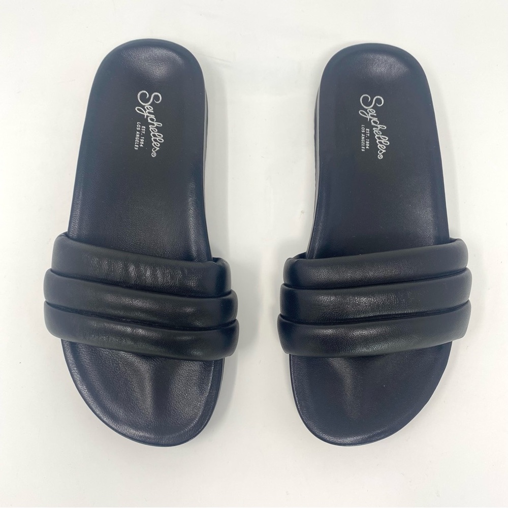 Seychelles Low Key Slide Leather Sandal in Black 6